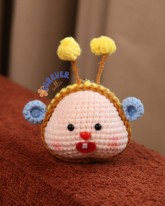 Molang Honey Bee Crochet Keychain