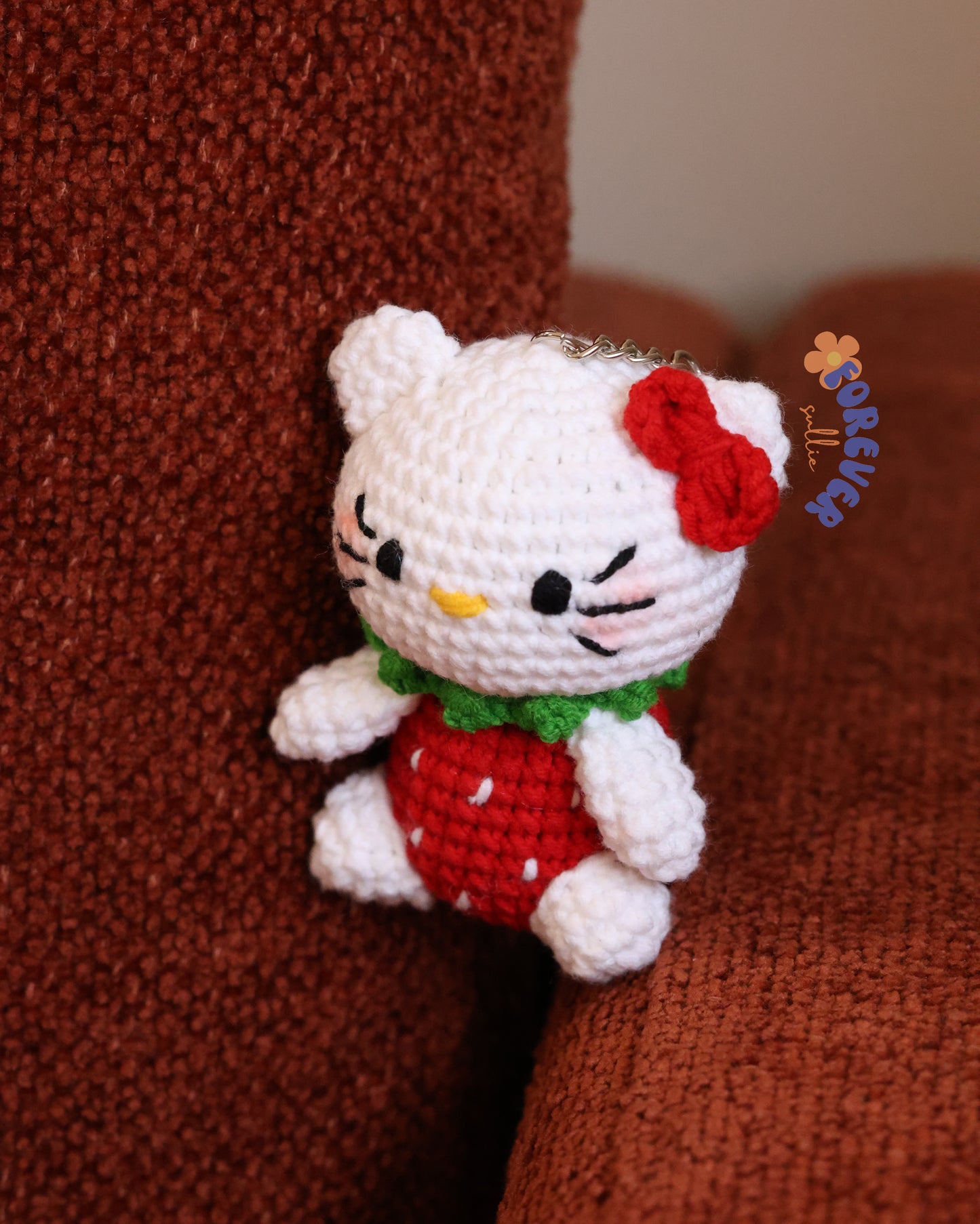 Hello Kitty Crochet Keychain