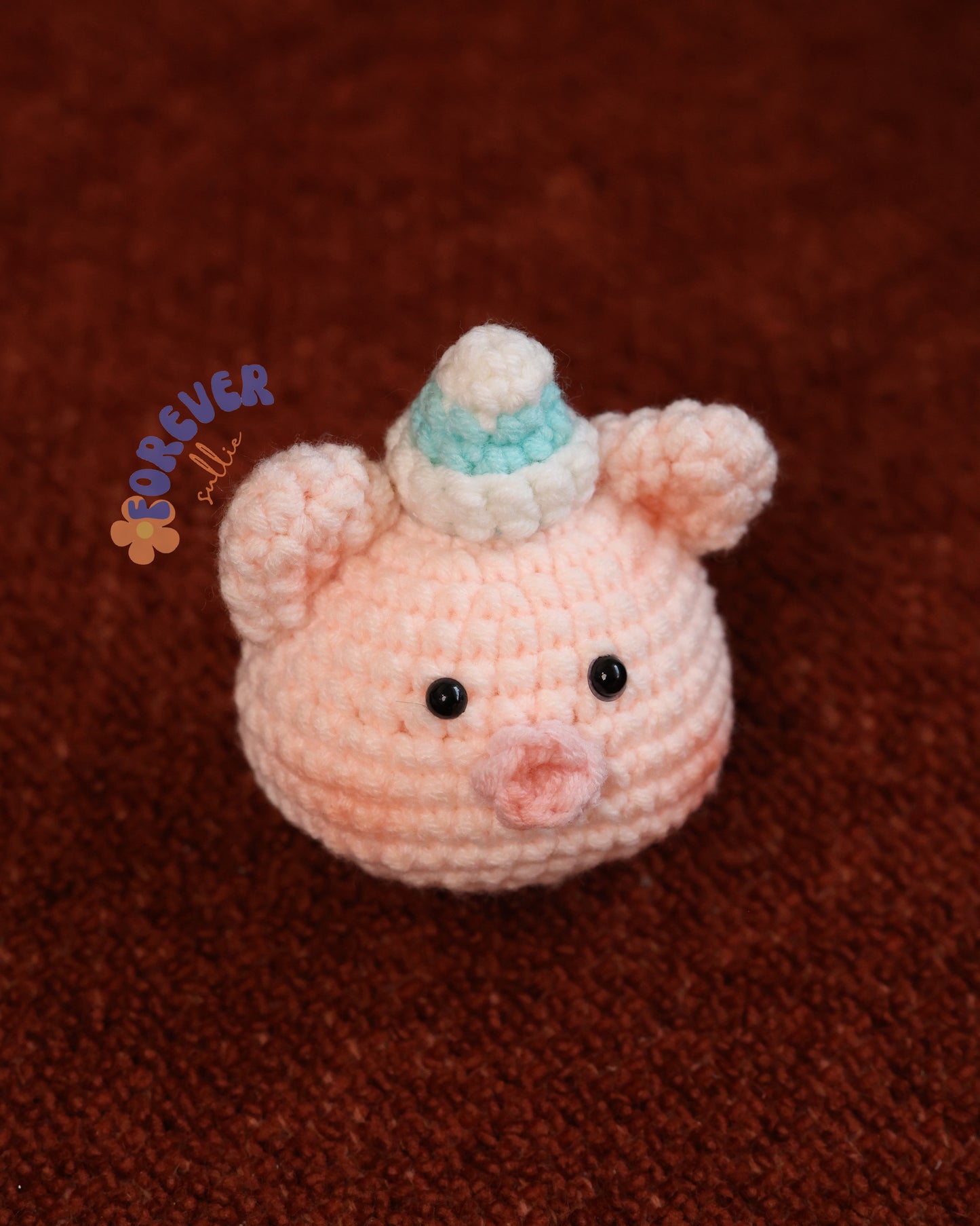 Small Pig Crochet Keychain