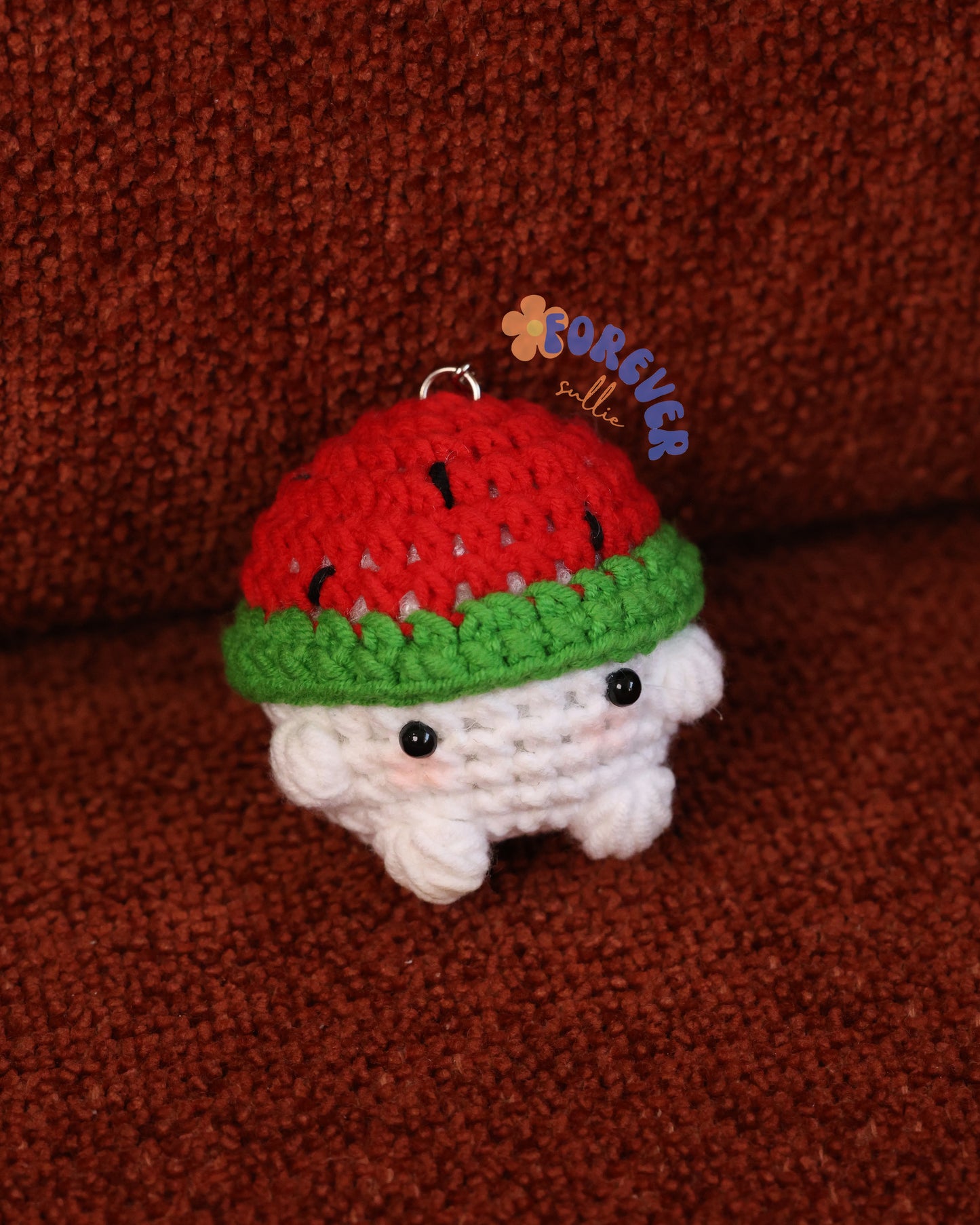 Watermelon Crochet Keychain
