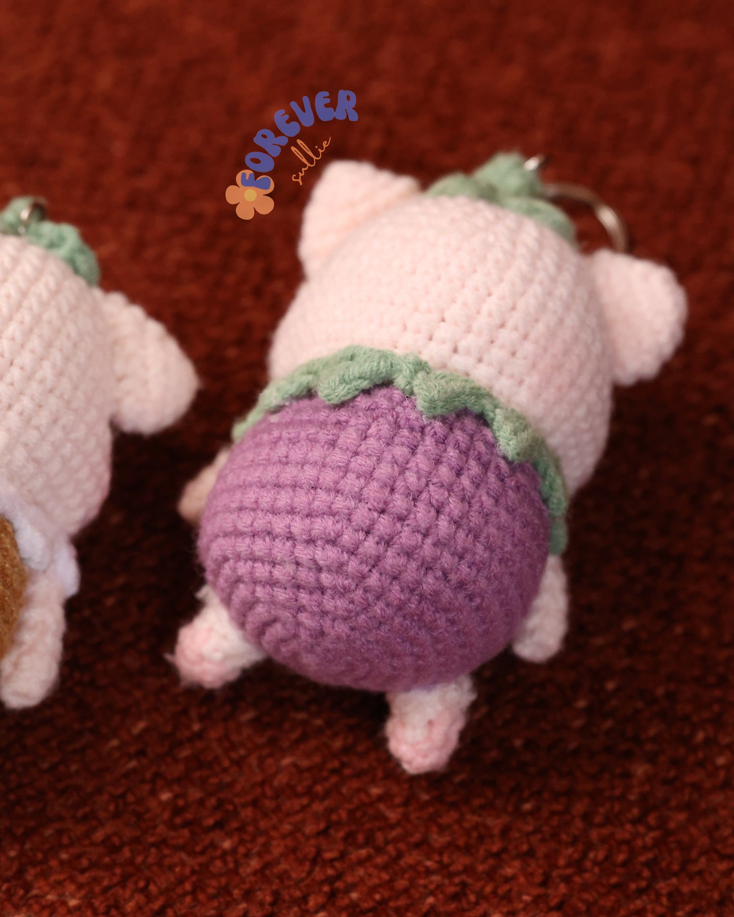 Peppa Pig Crochet Keychain - Lavender