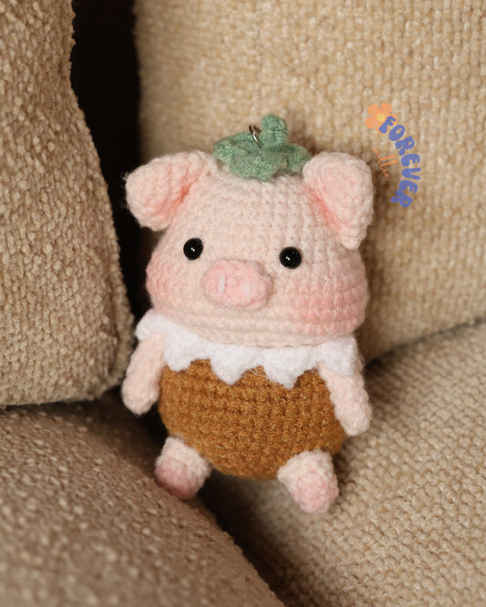 Peppa Pig Crochet Keychain - Lavender
