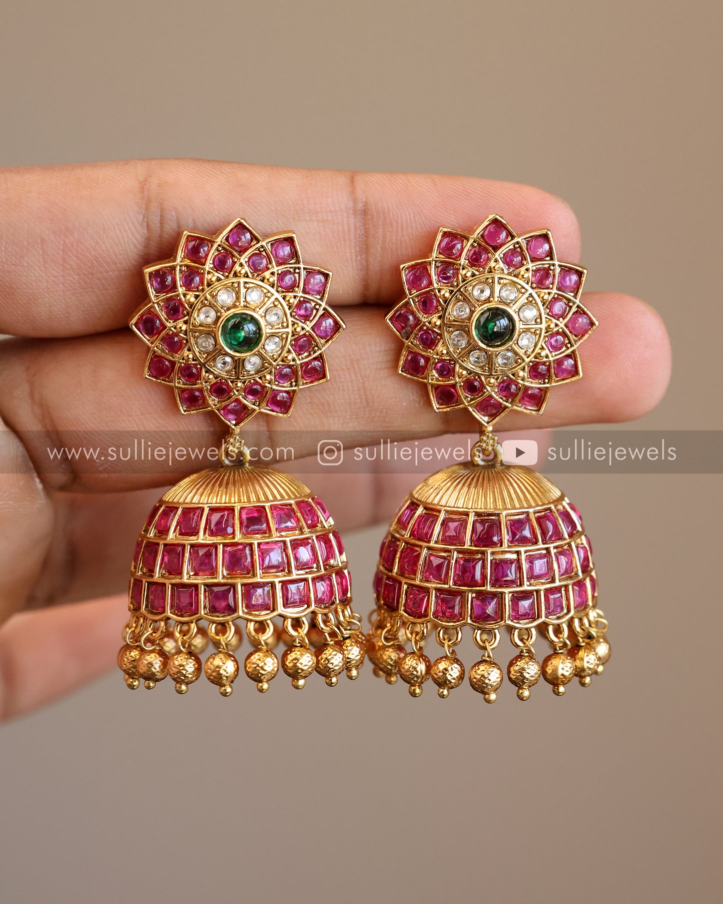 Premium Kemp Floral Jhumka