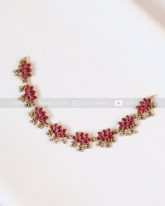 Sullie Basic - Ruby Lotus Palakka Mango Layered Combo with Earrings