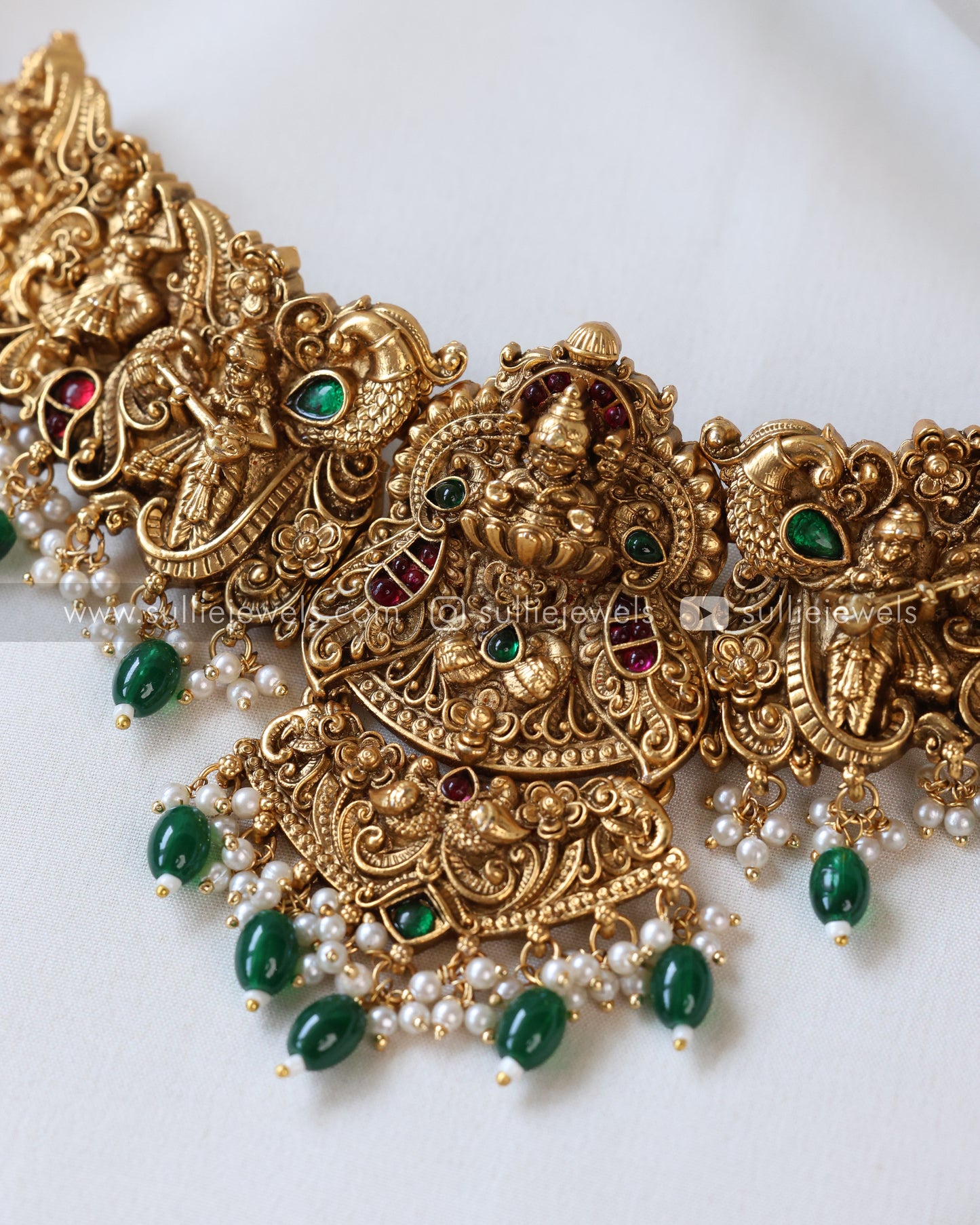 Sullie Basic - Goddess Bridal Green Beads Combo ( 3 piece )