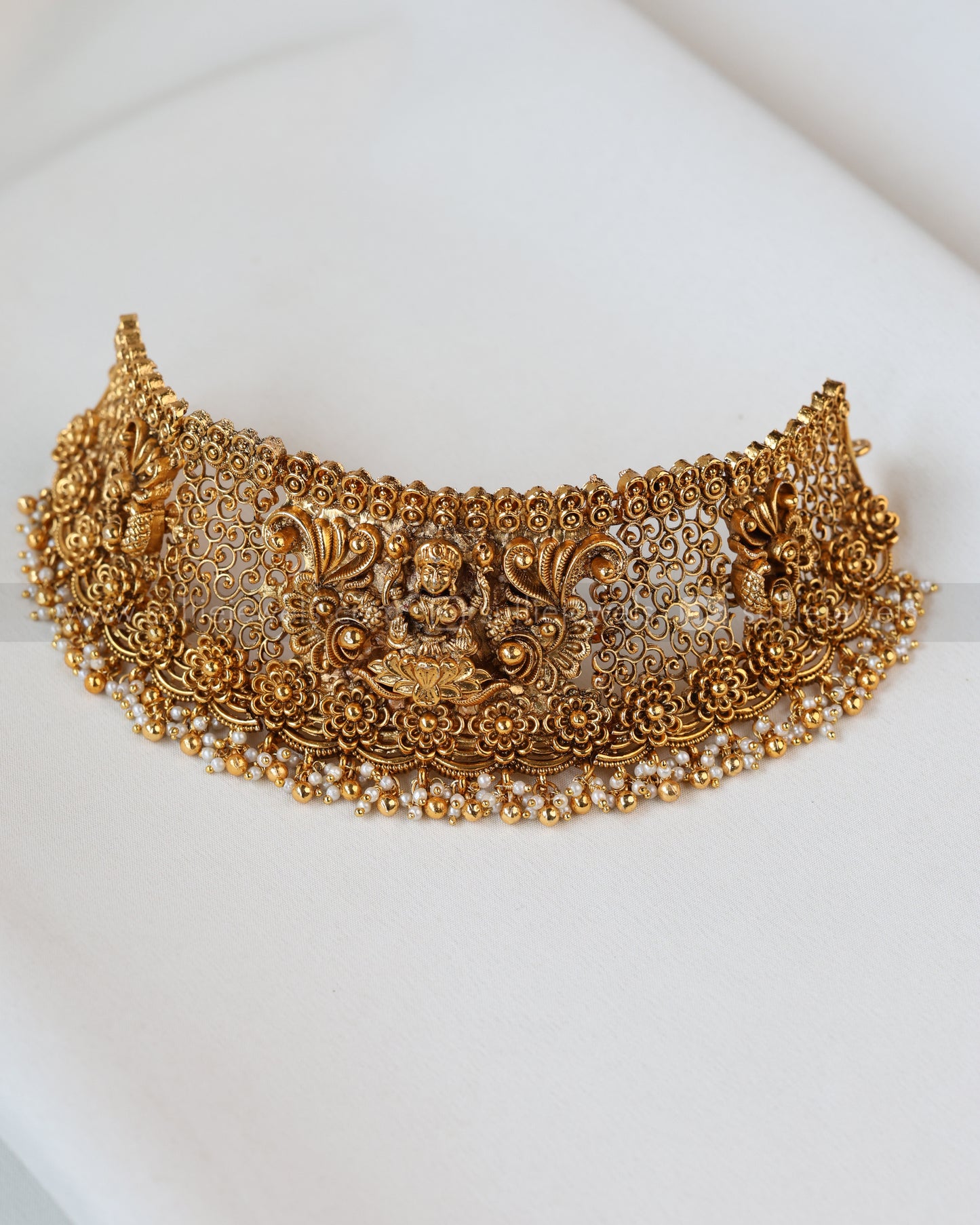 Sullie Basic - Goddess Peacock Floral Choker with Jhumka
