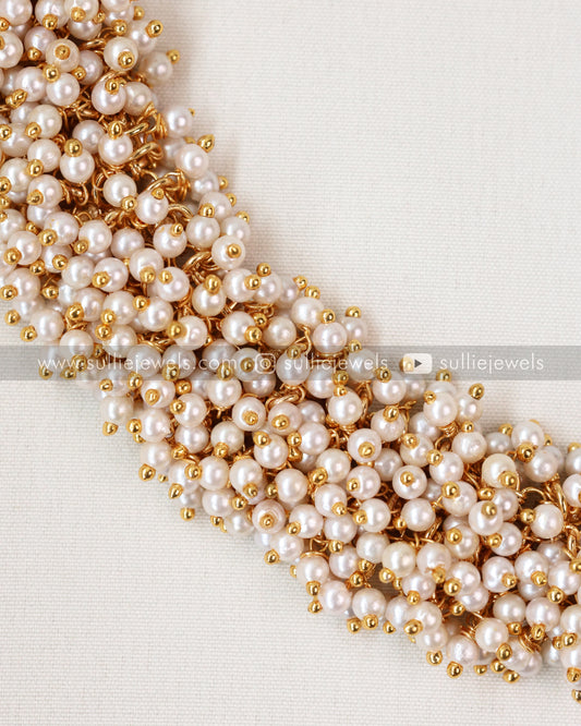 Pearl Cluster Premium Necklace with Earring