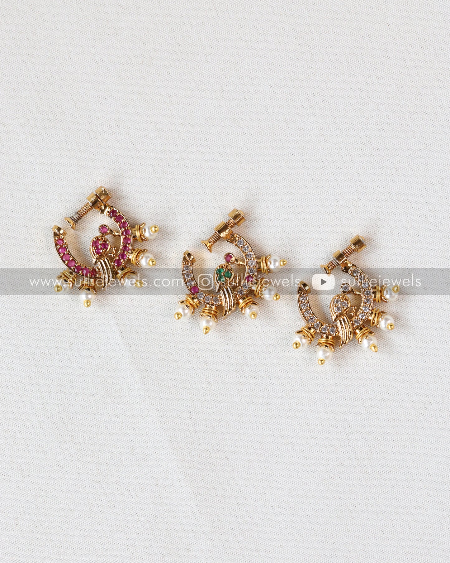 Nose Screw Pin - No Piercing Required - Peacock Pearl