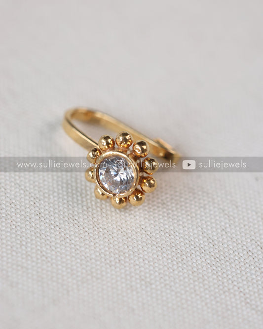 Nose Pin - No Piercing Required - Diamond Flower