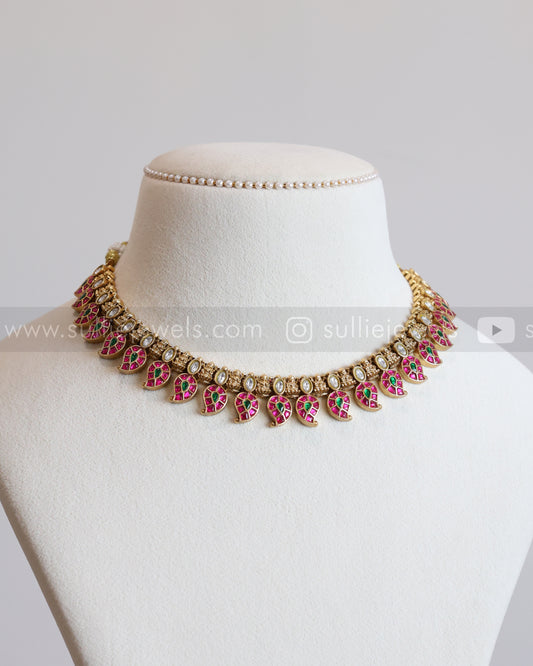 3635 - Jadau Kemp Mango Necklace Chain with Stud