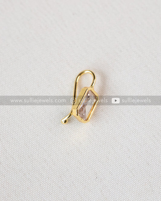 Nose Pin - No Piercing Required - Rectangle Stone