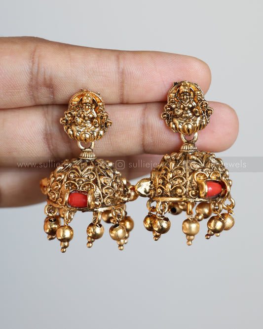 Sullie Basic - Lakshmi Bridal Coral & Gold Beads Combo ( 3 piece )