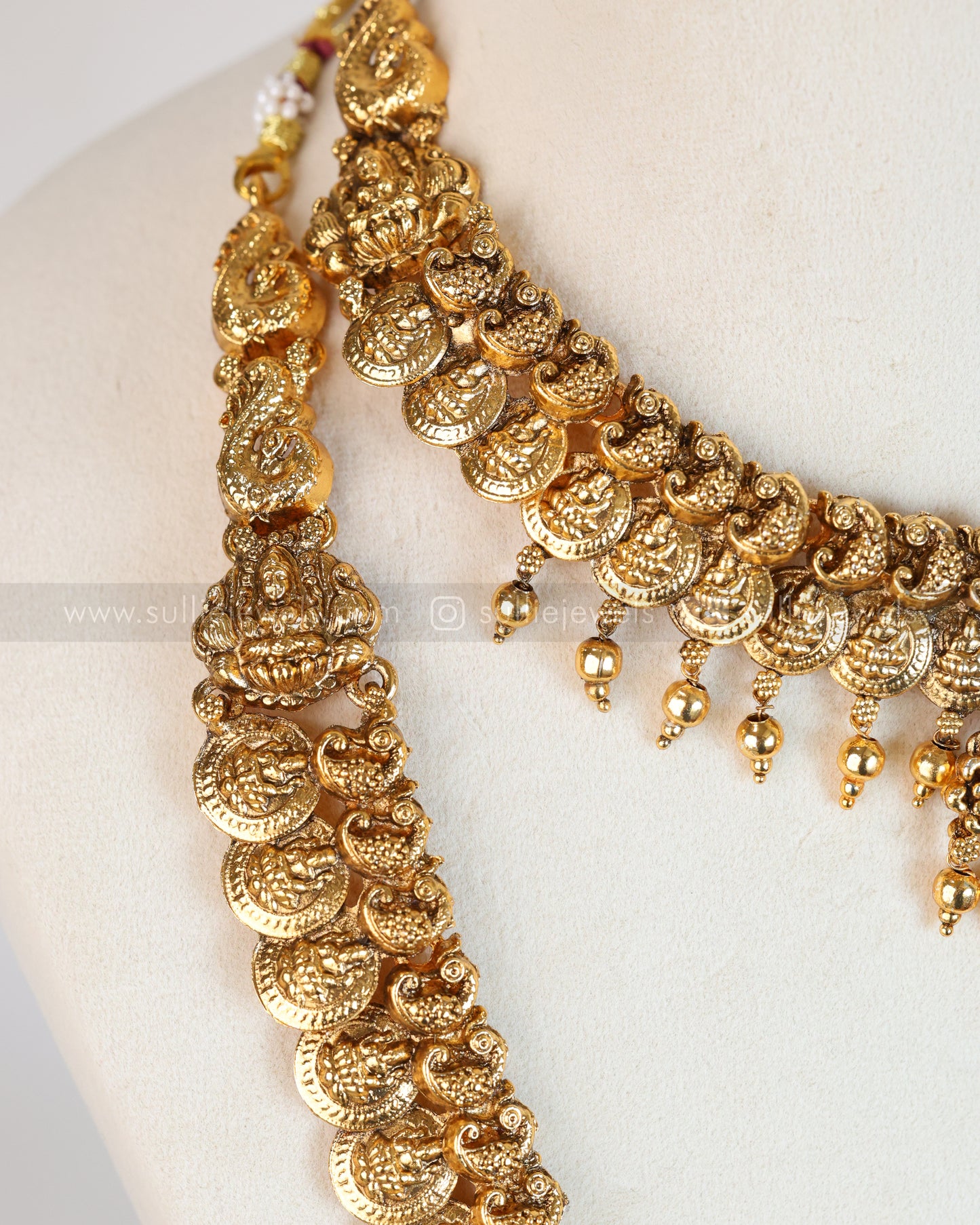 Sullie Basic - Lakshmi Peacock Coin Bridal Combo ( 3 piece )