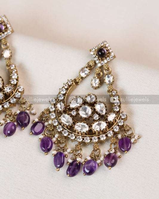 Violet Premium Polki Earring