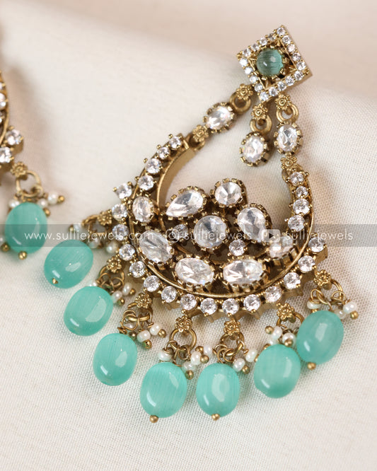 Pastel Green Premium Polki Earring