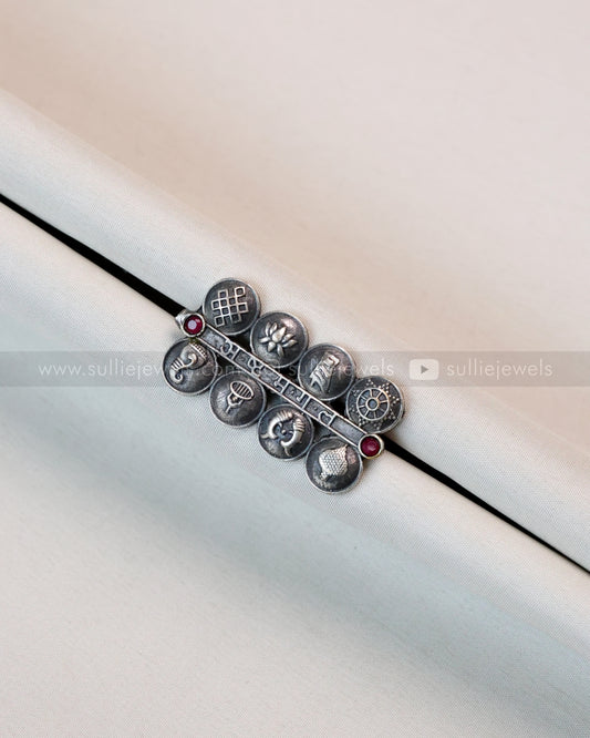 R08 - Oxidised Asthamangal Adjustable Ring