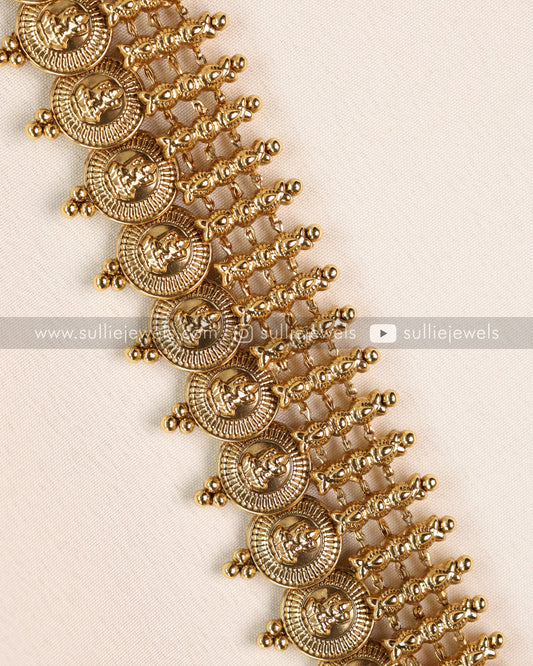 Lakshmi Gold Coin Haram / Kaashumaala with Jhumka