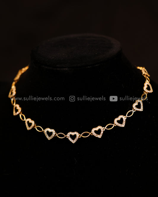 Diamond Love Necklace with Stud