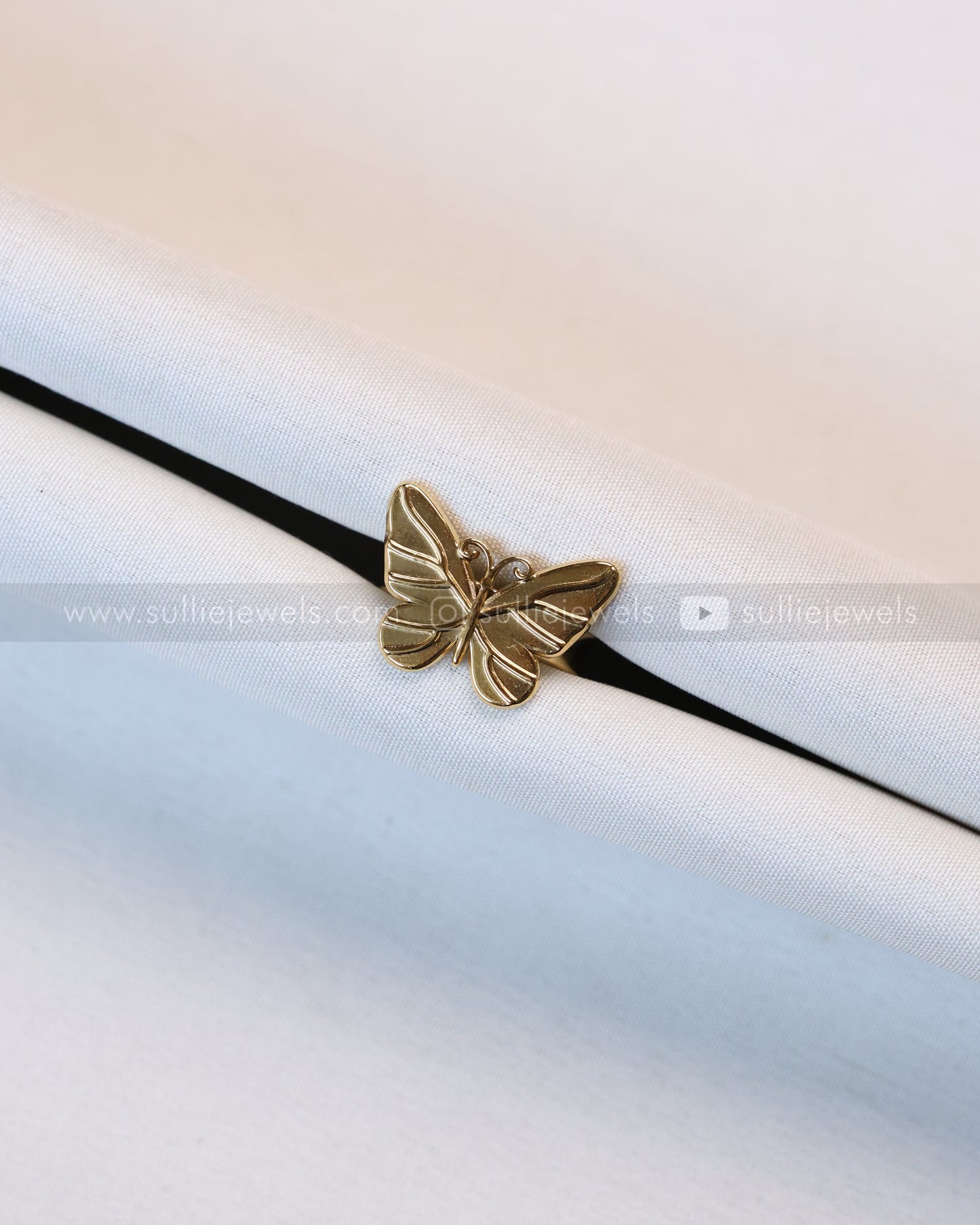 Gold Butterfly Adjustable Ring