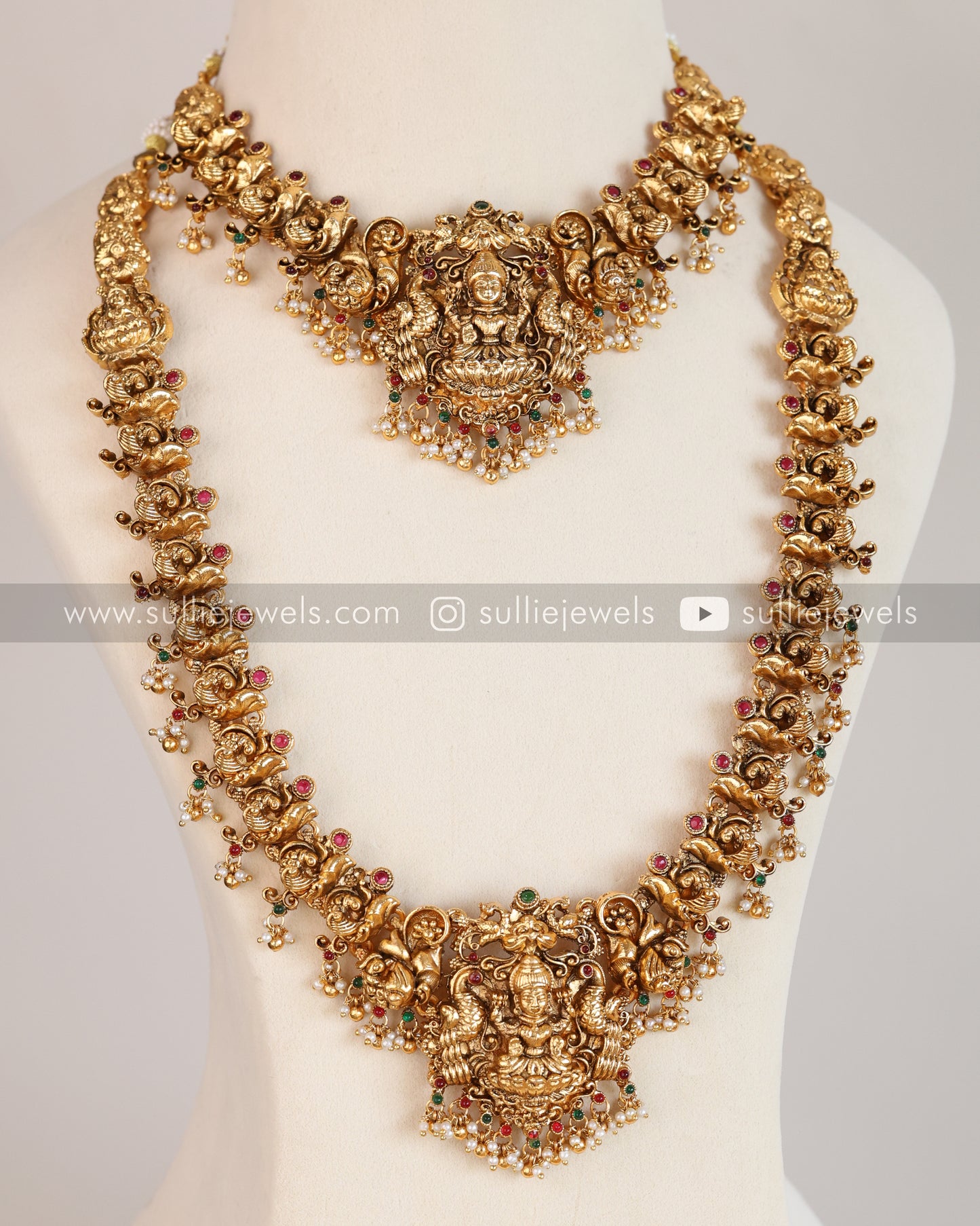 Sullie Basic - Peacock Lakshmi Bridal Combo with Tikka ( 4 piece )