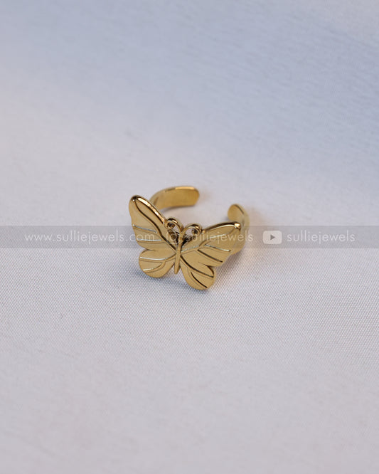Gold Butterfly Adjustable Ring