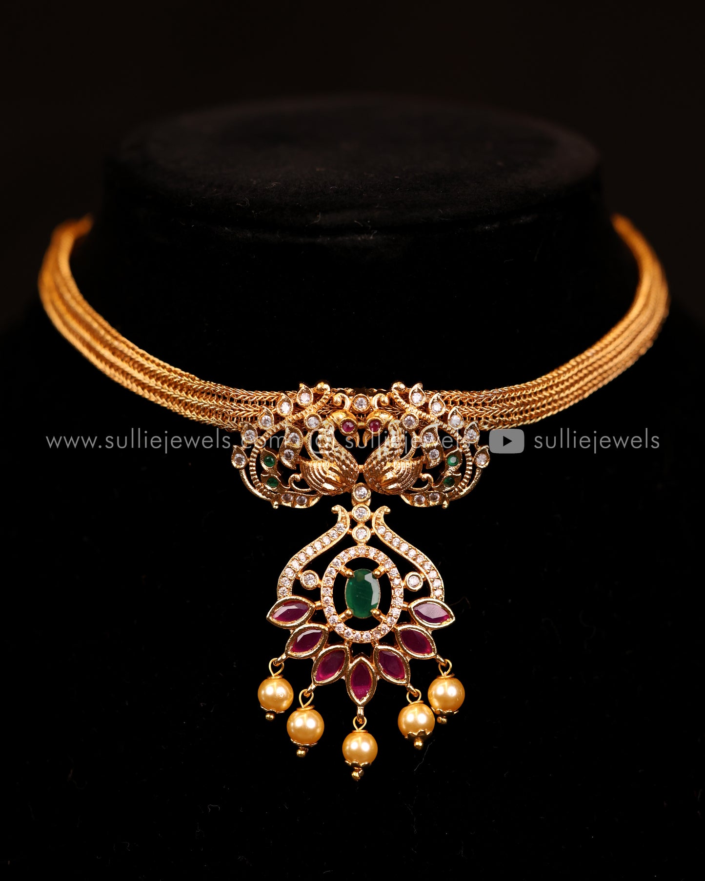 Peacock Pendant Choker Set