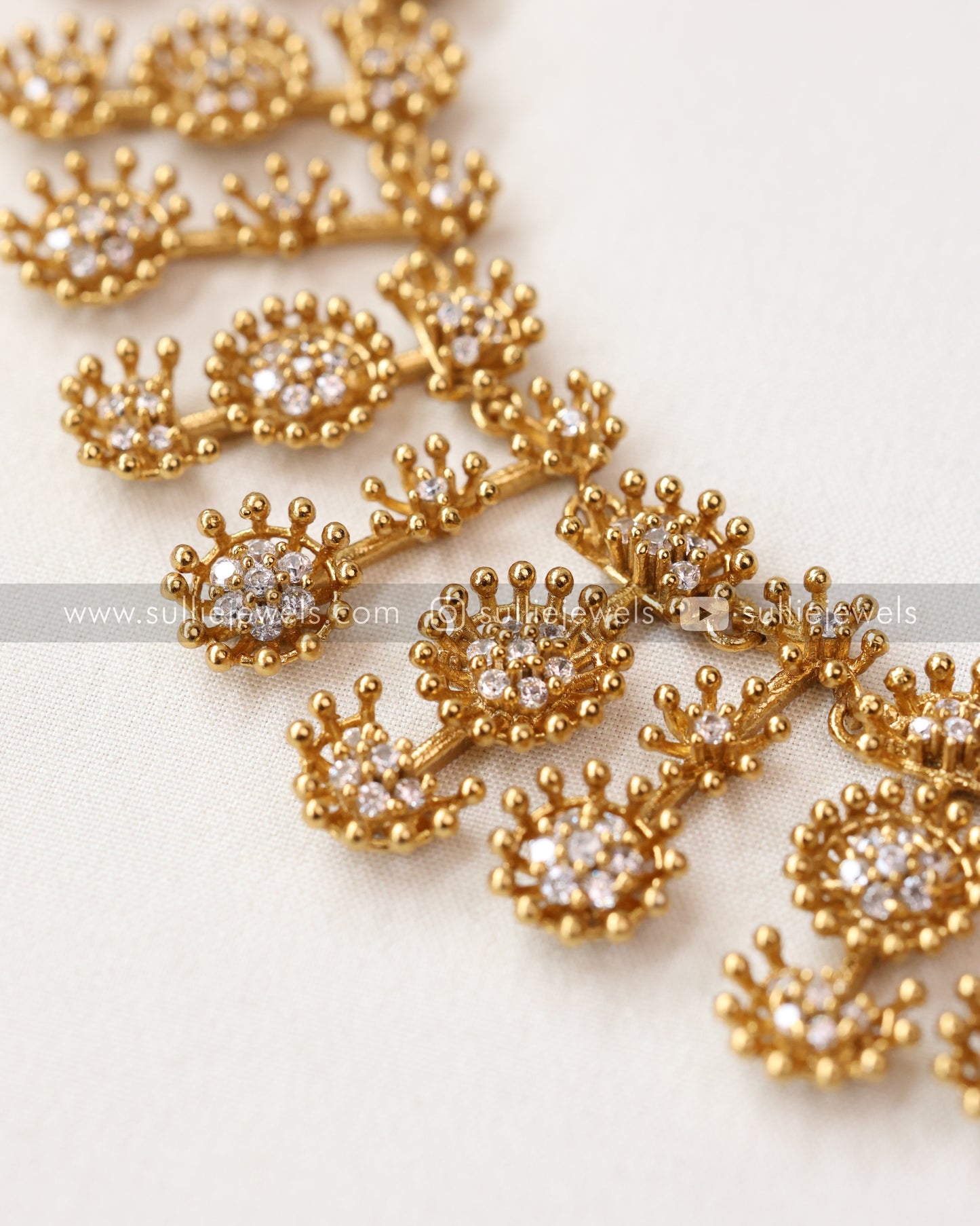Diamond Floral Necklace with Earring