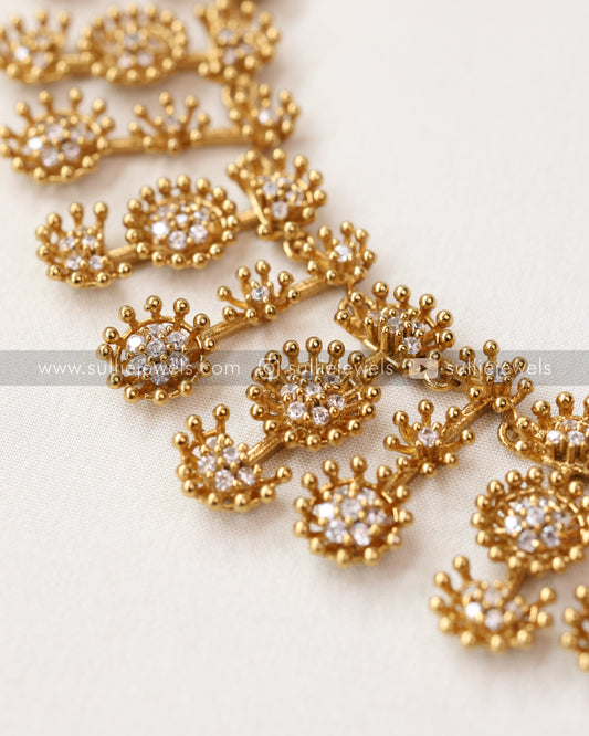 Diamond Floral Necklace with Earring