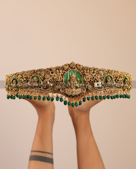 Goddess Premium Designer Hipbelt - Green Beads