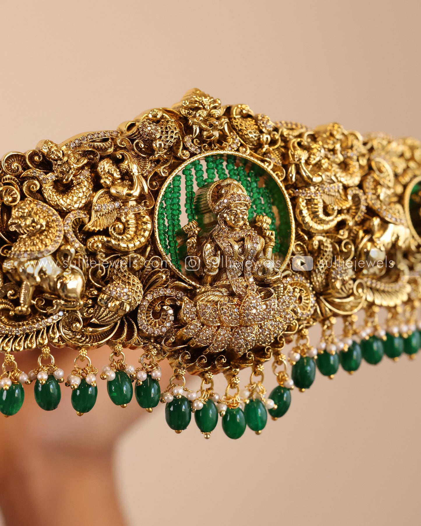 Goddess Premium Designer Hipbelt - Green Beads