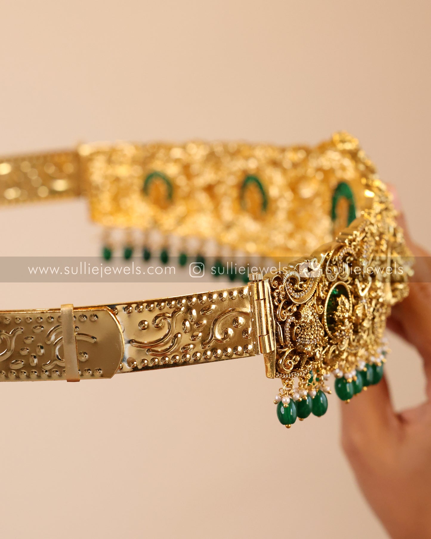 Goddess Premium Designer Hipbelt - Green Beads