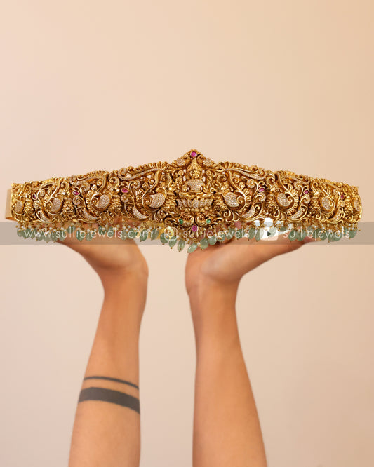 Premium Goddess AD Bridal Hipbelt - Mint Beads