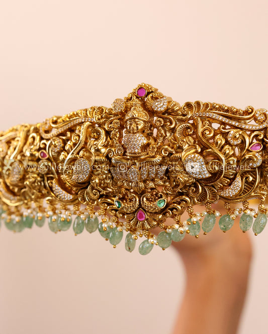 Premium Goddess AD Bridal Hipbelt - Mint Beads