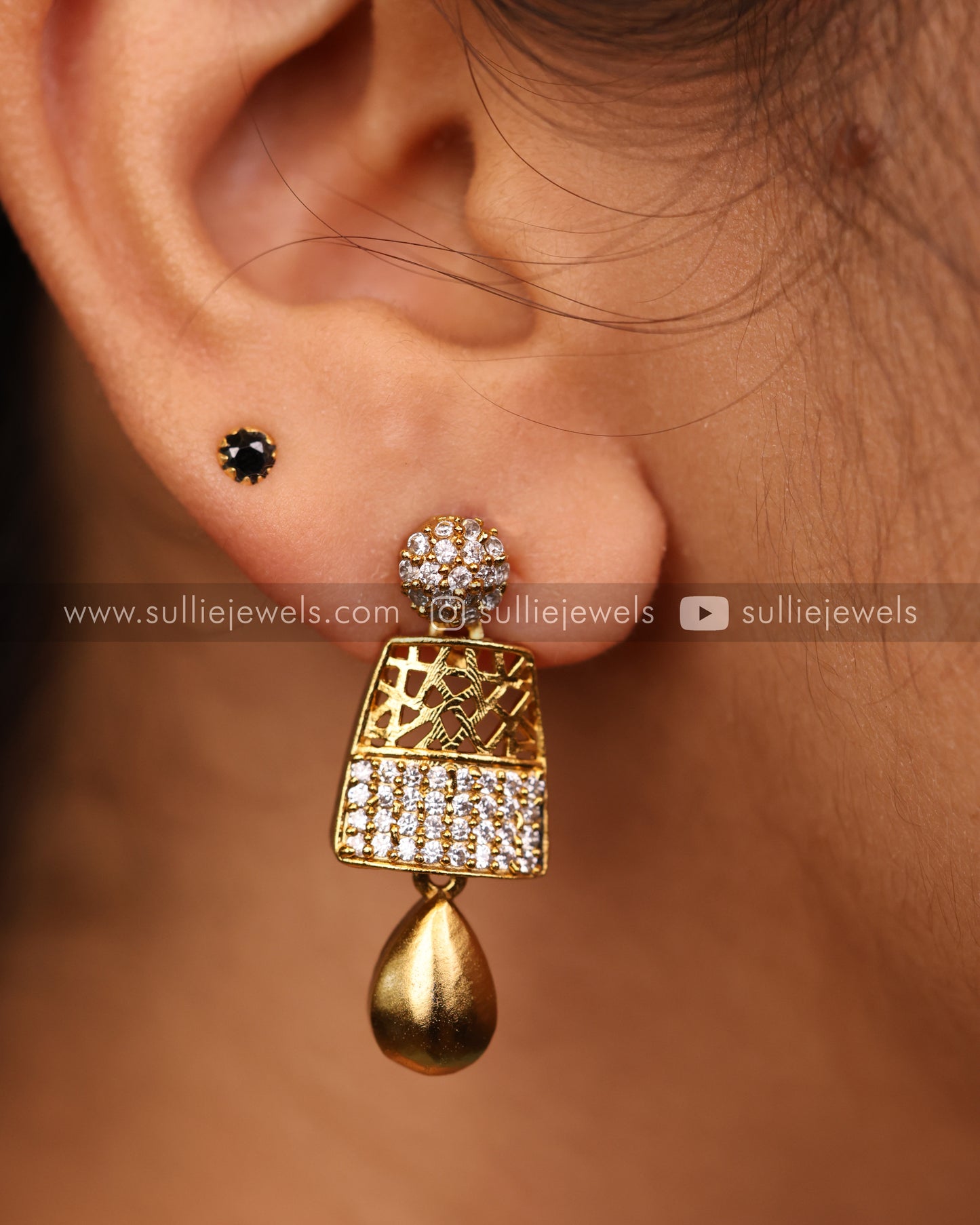 Diamond Mesh Necklace Layered Combo with Earrings