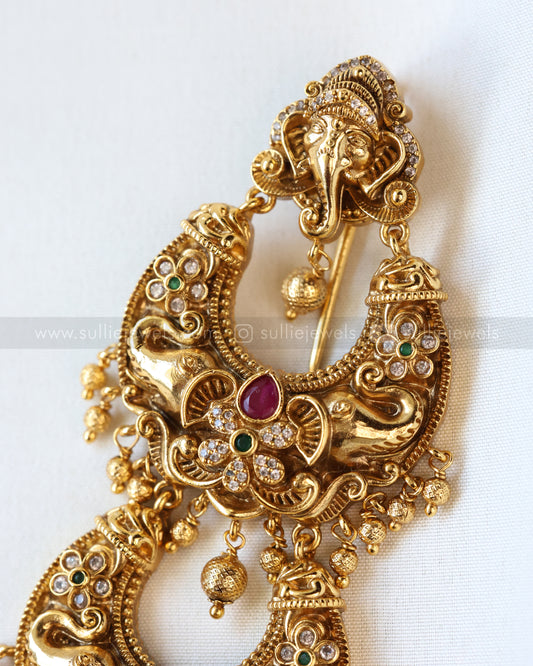 Double Layer Elephant Stone Premium Hair Brooch