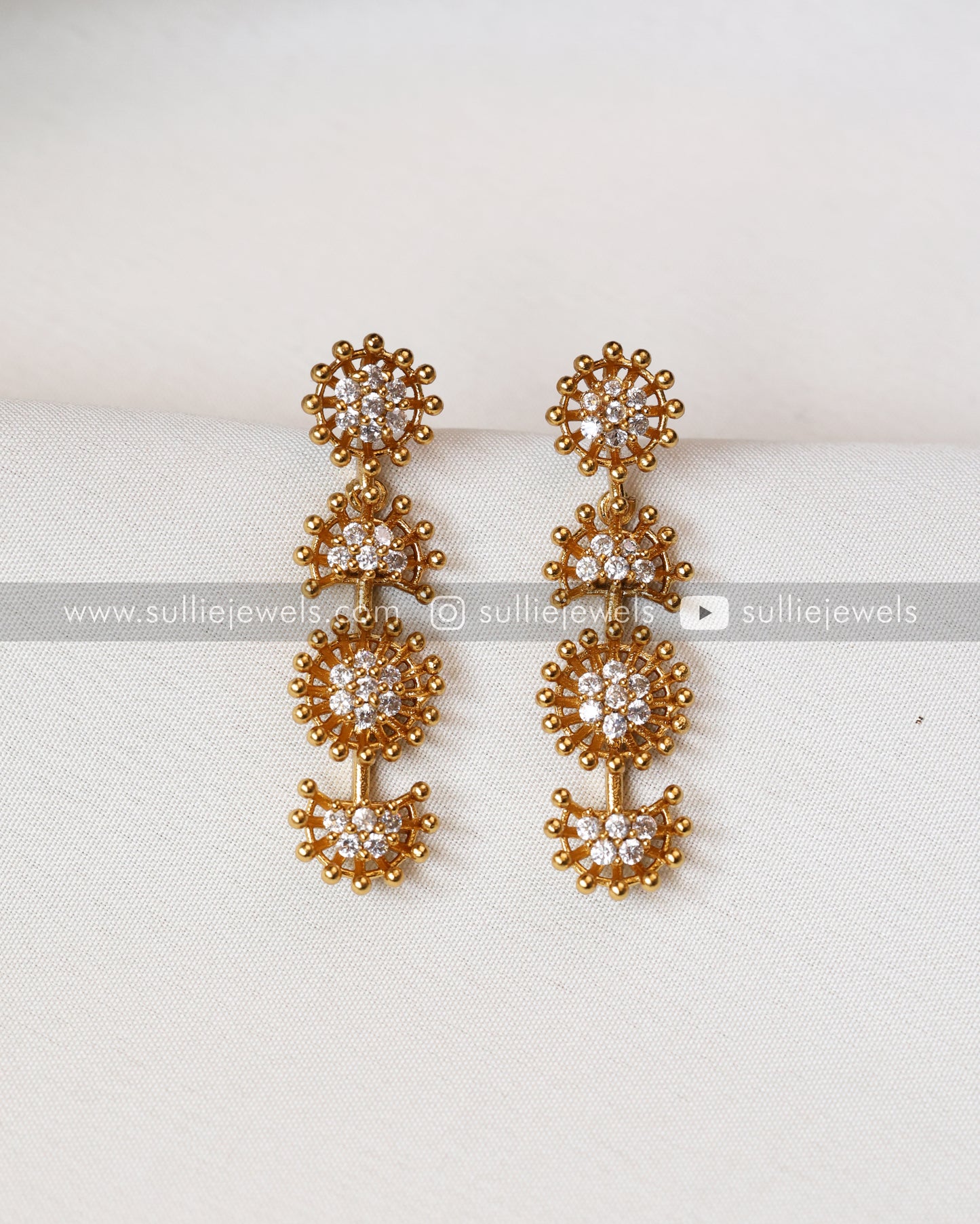 Diamond Floral Necklace with Earring