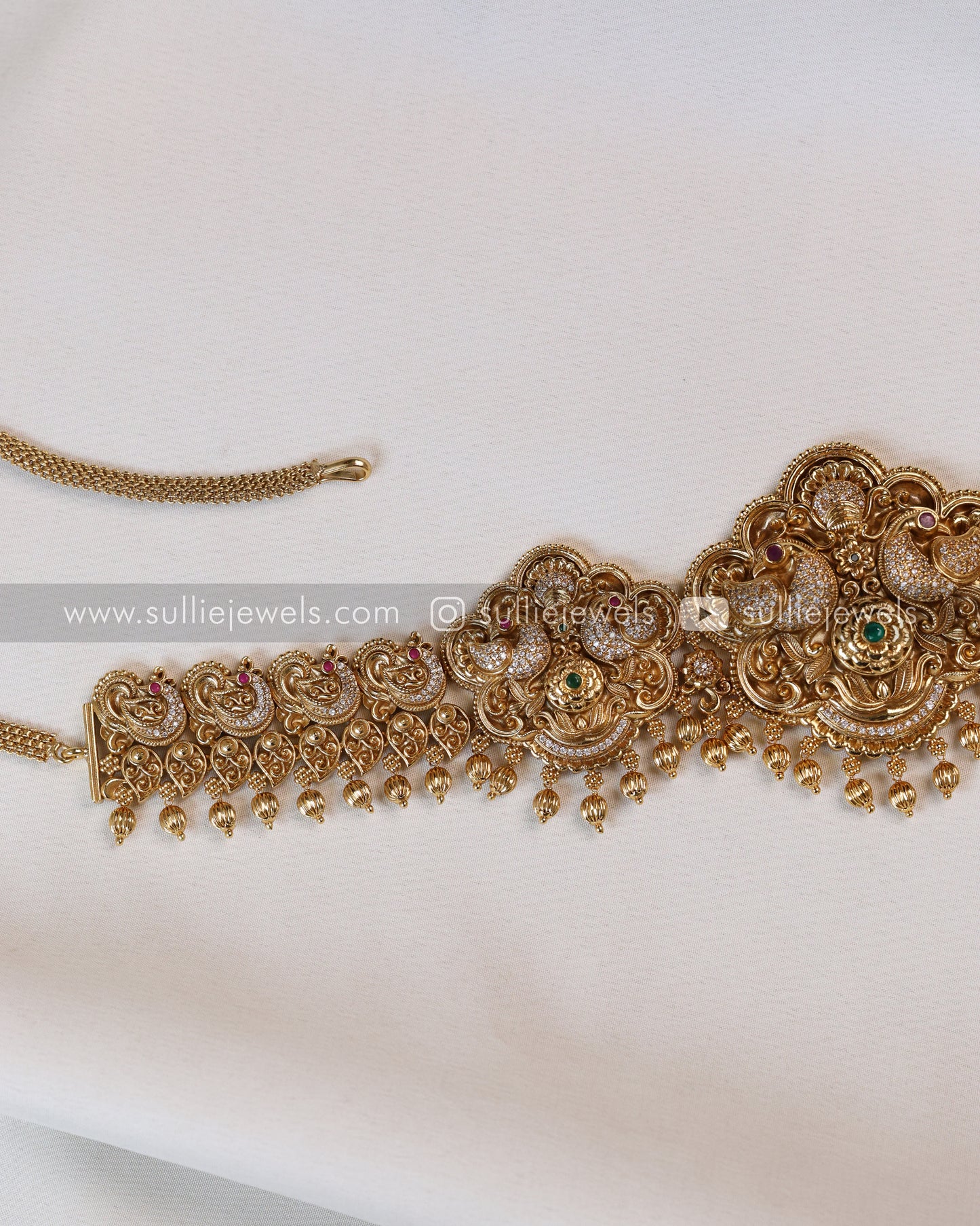 Non Idol Peacock Premium Stone Hipchain