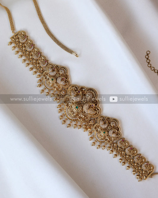 Non Idol Peacock Premium Stone Hipchain