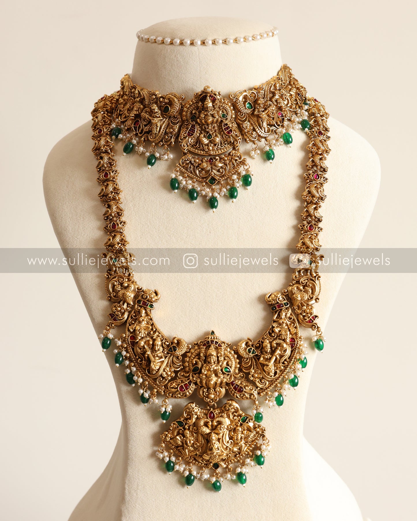 Sullie Basic - Goddess Bridal Green Beads Combo ( 3 piece )