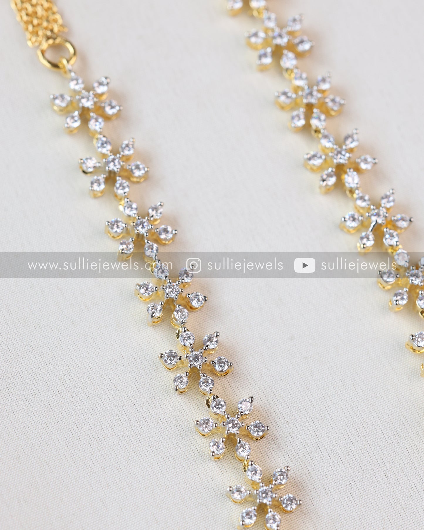 Diamond Floral Gold Hipchain