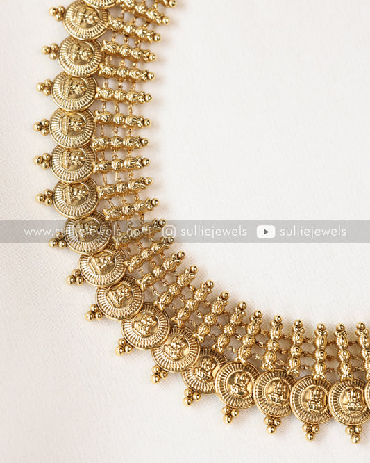 Lakshmi Gold Coin Necklace with Jhumka