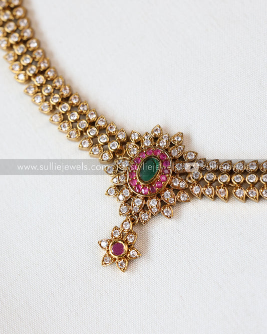 AD Ruby & Green Necklace with Earring