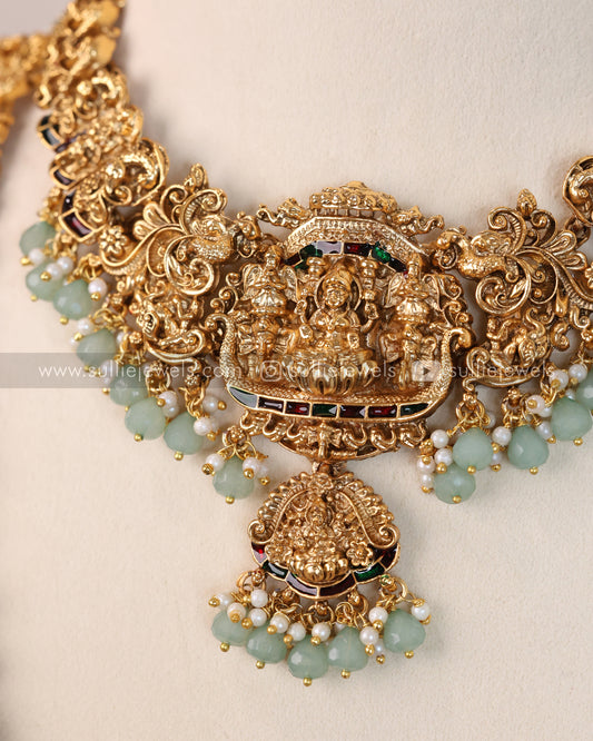 Sullie Basic - Lakshmi Bridal Mint Beads Combo with Tikka ( 4 piece )