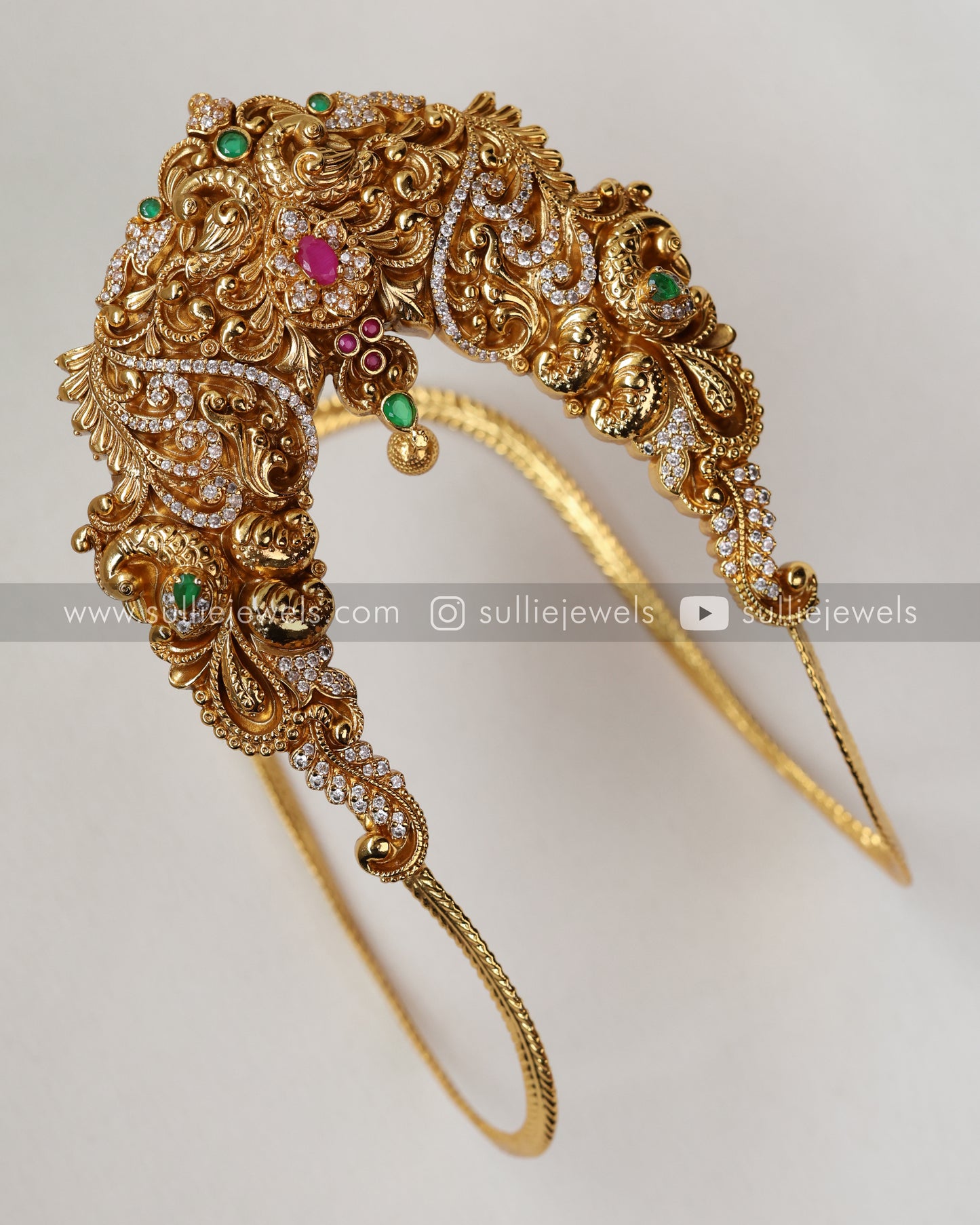 Peacock Gold Bridal Pink Premium Armlet