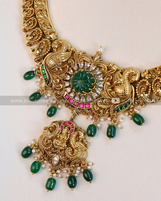 Lakshmi Designer Emerald Necklace with Earring