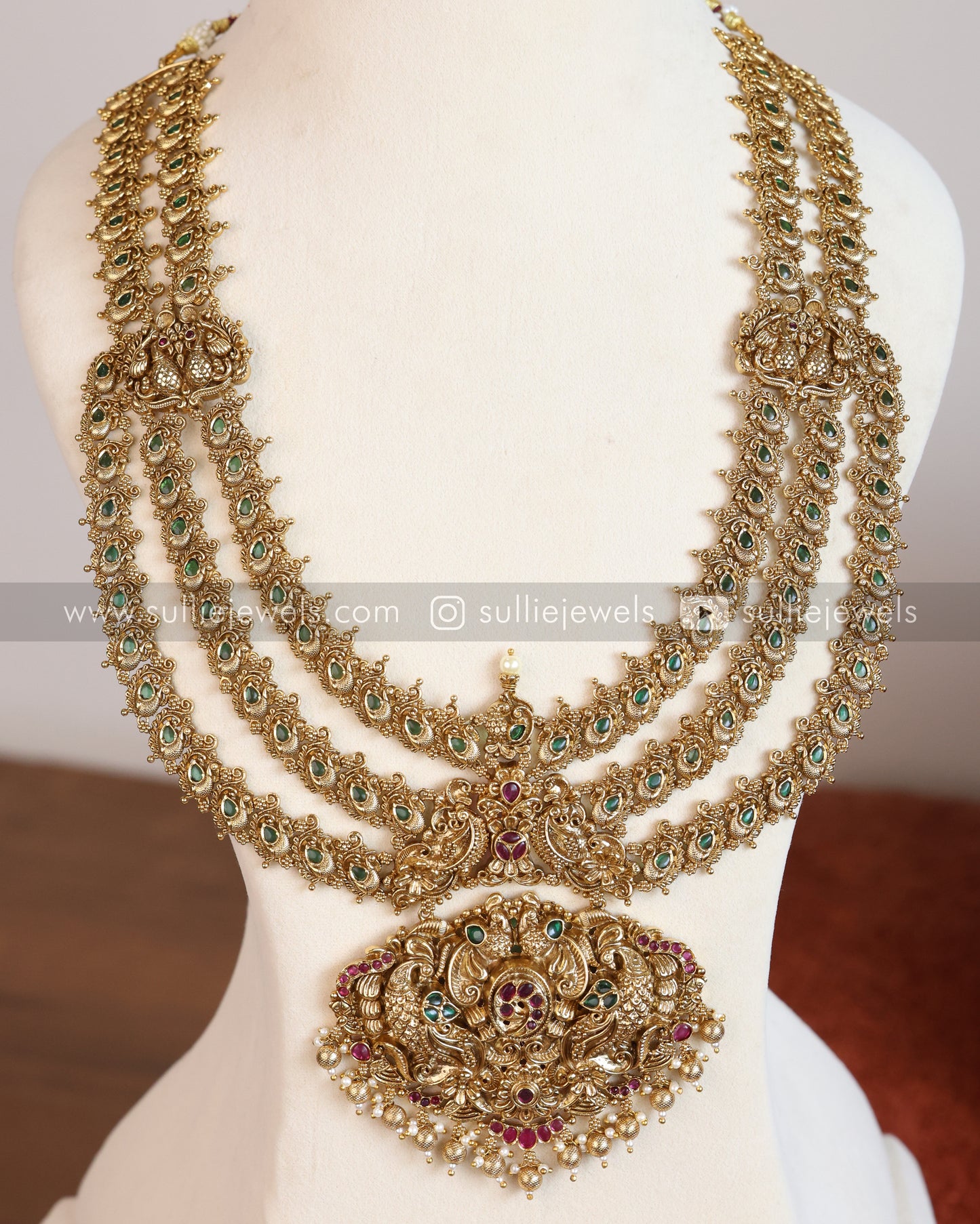 No Idol Premium 3 Layer Peacock Heavy Long Haram with Jhumka