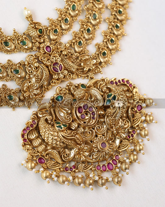No Idol Premium 3 Layer Peacock Heavy Long Haram with Jhumka