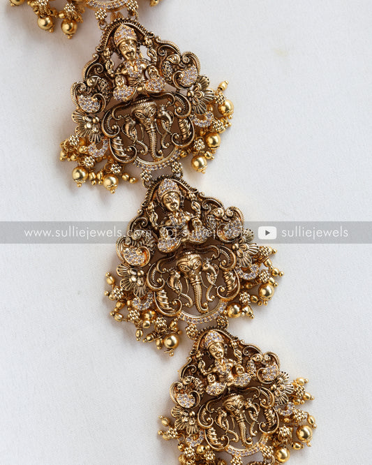 Lakshmi Peacock & Elephant Detailed Long Choti