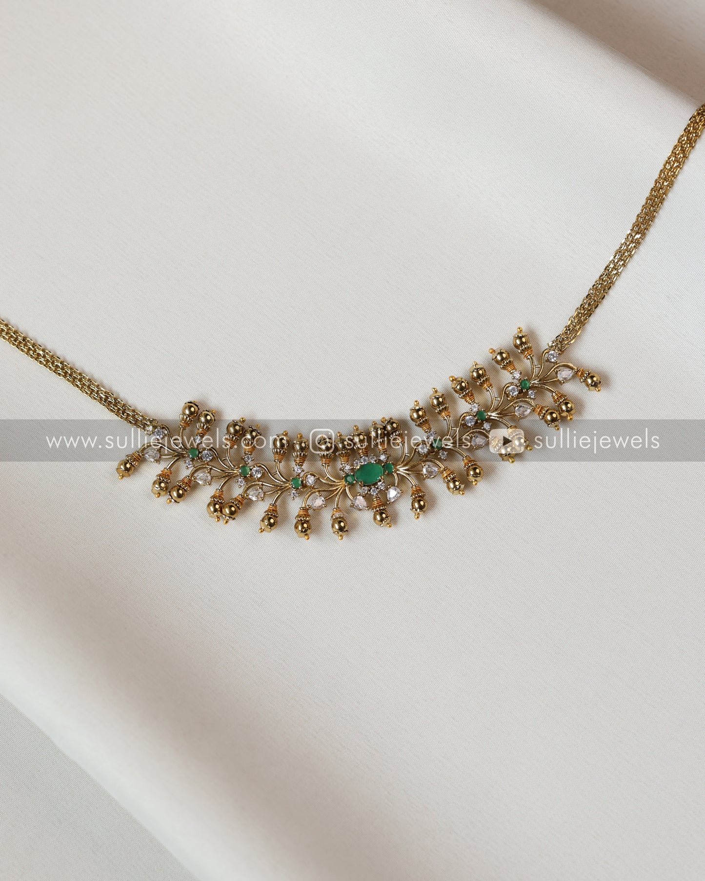 Stone Designer Choker / Necklace with Jhumka