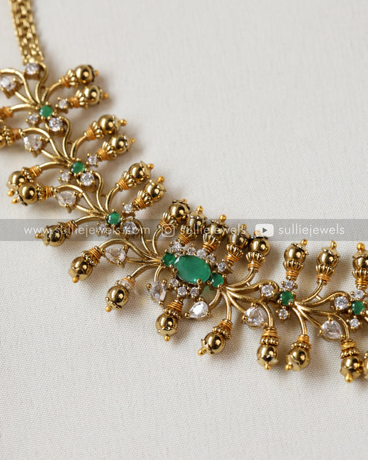 Stone Designer Choker / Necklace with Jhumka